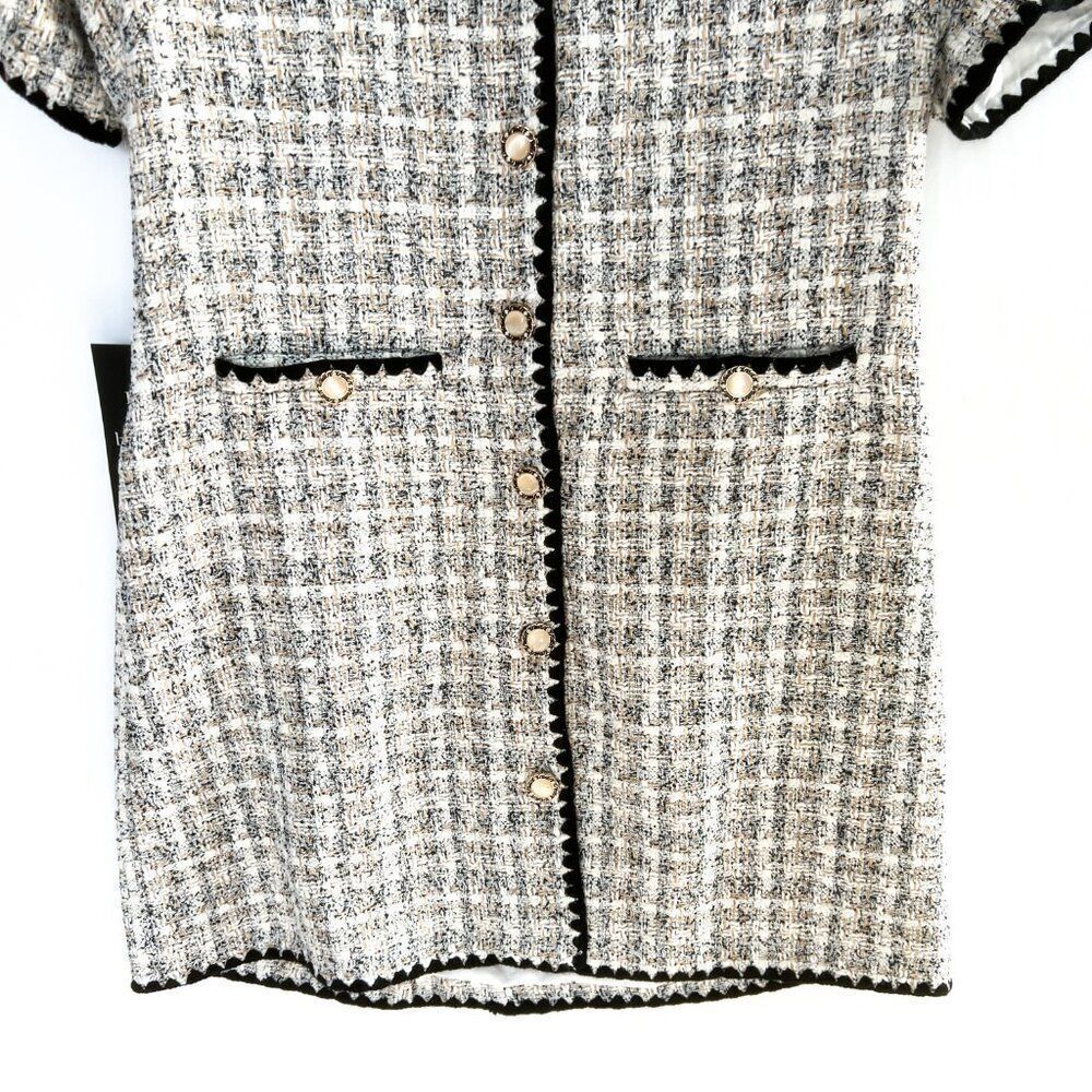 NWT Tuckernuck Pomander Place White Black Tweed Josephine Dress Large - Picture 10 of 15